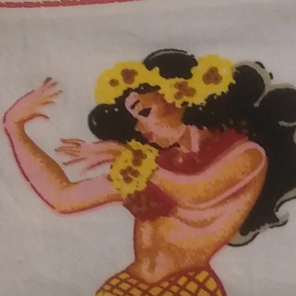 NEW Hula Girl all cotton flour sack towel vintage inspired